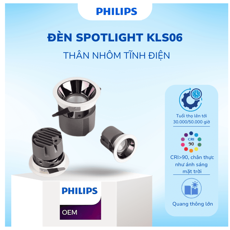 Đèn âm trần spotlight OEM KLS 06