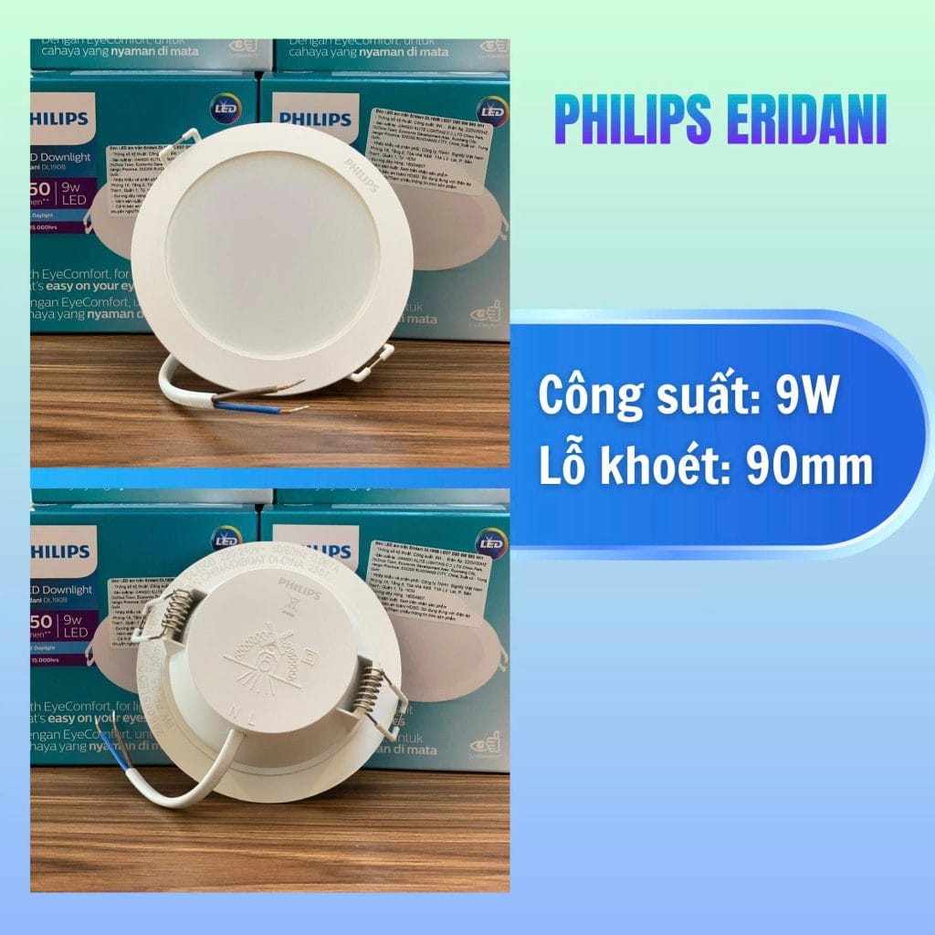 Đèn âm trần Philips 9w