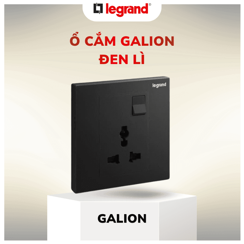 Ổ cắm galion đen lì
